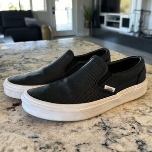 Vans leather black slip one 8.5 good condition